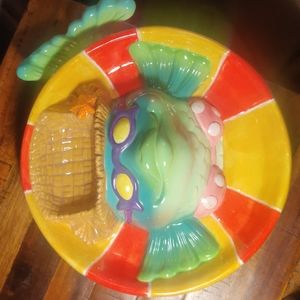 AB1 Figi Lady Fish Platter Chips & Salsa Dip Veggie Platter Summer Beach Party